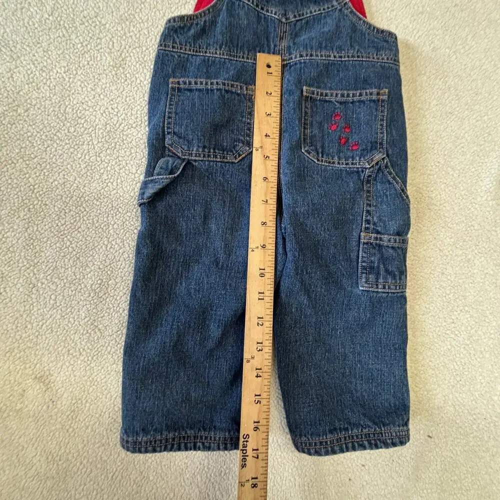 Vintage Gymboree Denim Overalls 12-18 Mos Toddler Fleece Lined Carpenter 2003